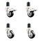 Service Caster 3 Inch 316SS Black Poly Swivel 1-3/4 Inch Expanding Stem Caster Lock Brake, 2PK SS316TTLEX20S314-PPUB-BLK-2-S-2-134 - alternate 1